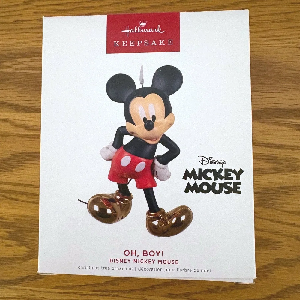 Hallmark Keepsake Disney‎ Mickey Mouse Oh Boy Porcelain Ornament Gold Shoes